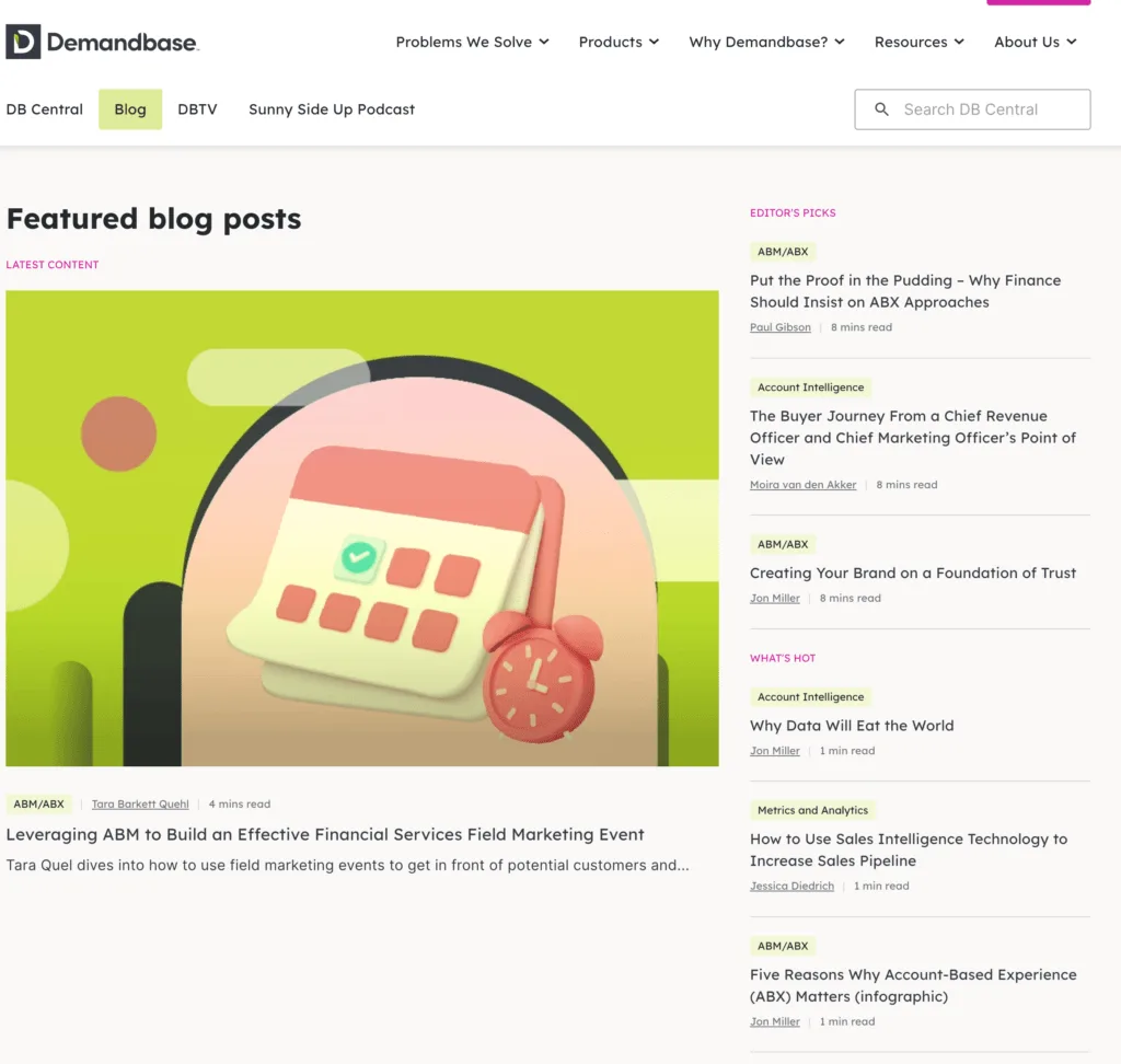 Demandbase marketing ABM BtoB account based marketing - meilleurs blogs B2B 2023