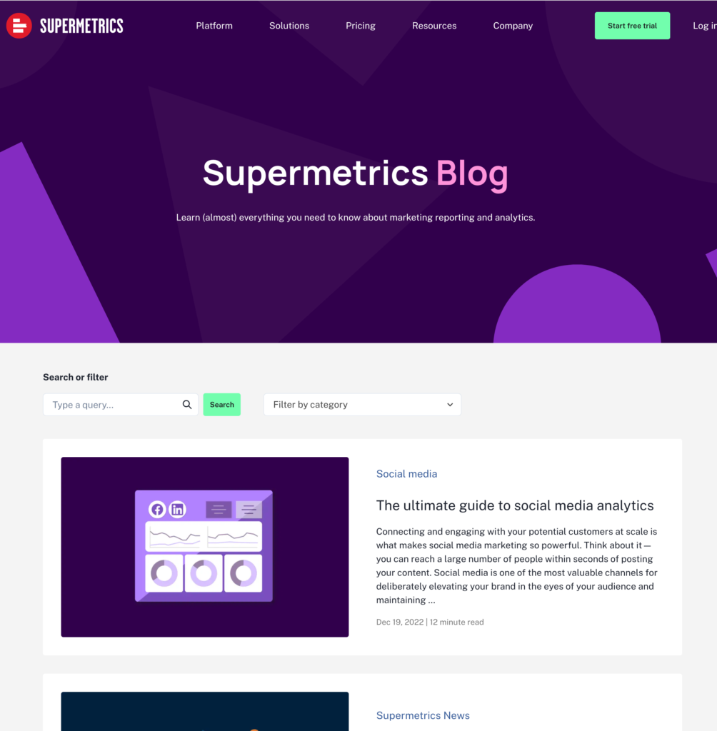 Supermetrics data marketing btob